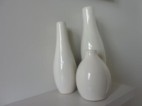 Ceramic vases Farrow and Ball cornforth white