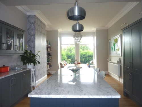 Farrow and Ball grey kitchen dining room
